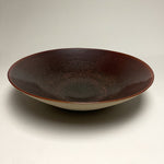 Tomato red shallow bowl