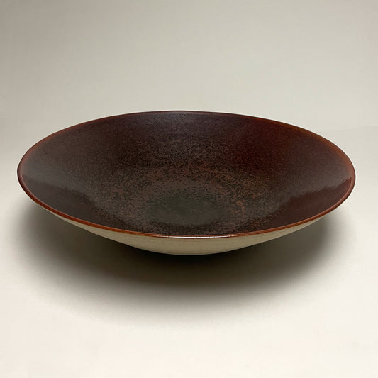 Tomato red shallow bowl